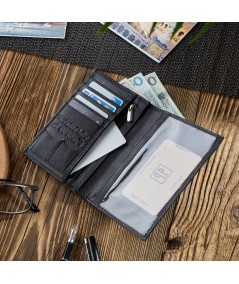 PAOLO PERUZZI Pánska kožená peňaženka RFID T-65-BL | čierna