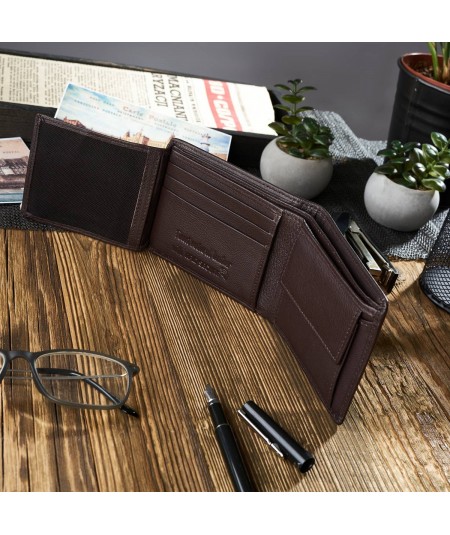 PAOLO PERUZZI Pánska kožená peňaženka RFID T-66-BR | hnedá