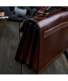 PAOLO PERUZZI Klasická dámska kožená taška N07-LB | svetlohnedá