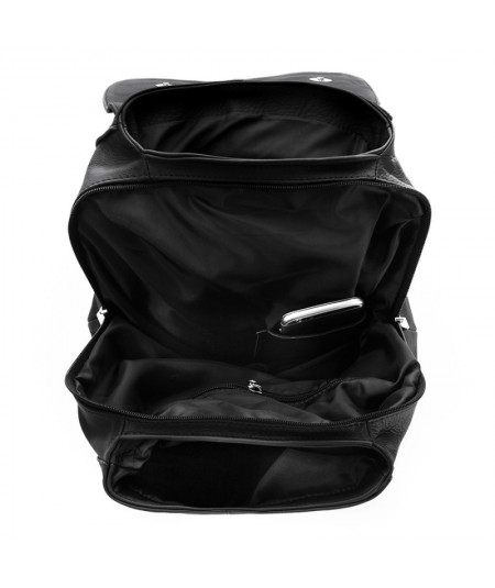 Paolo Peruzzi Dámsky kožený batoh & ľadvinka ZUP-47 | čierna