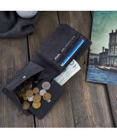 PAOLO PERUZZI Pánska kožená peňaženka IN-03-BL | čierna