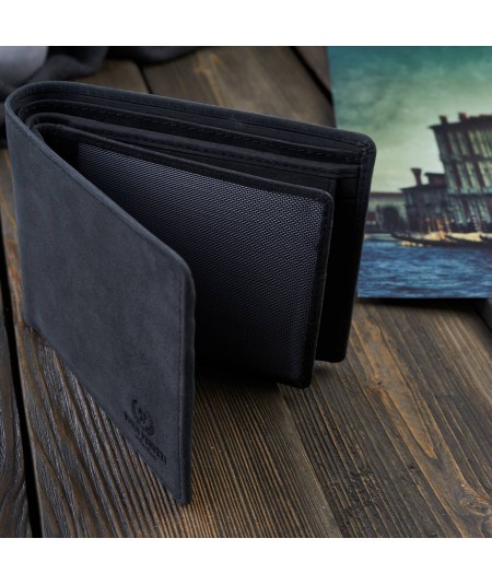 PAOLO PERUZZI Pánska kožená peňaženka IN-03-BL | čierna