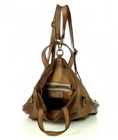 MARCO MAZZINI Kožená kabelka & batoh s predným vreckom | hnedá