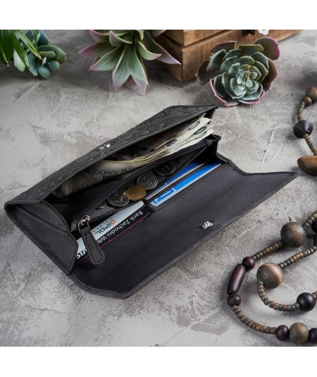 PAOLO PERUZZI Dámska kožená peňaženka RFID | čierna