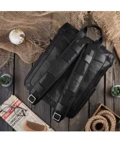 PAOLO PERUZZI Pánsky kožený batoh | čierna