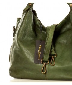 MARCO MAZZINI Kožená shopper taška | zelená