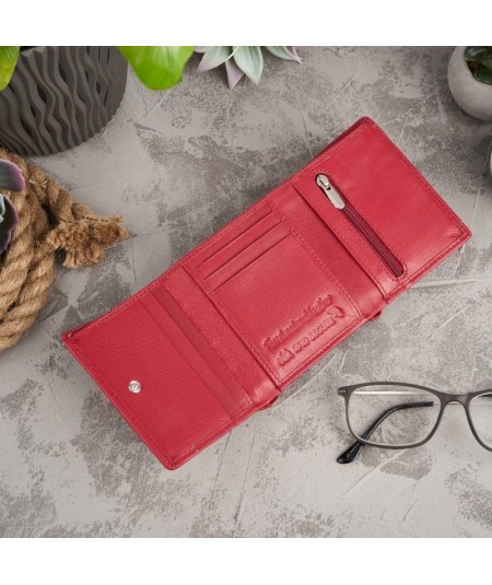 PAOLO PERUZZI Dámska kožená peňaženka T-70-LRD | červená