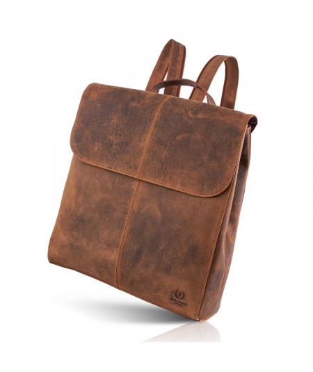 PAOLO PERUZZI Dámsky kožený batoh vintage| hnedá