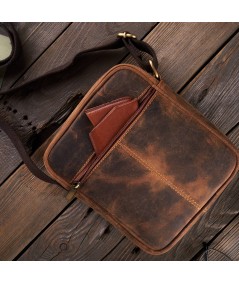 PAOLO PERUZZI Pánska kožená taška vintage | hnedá