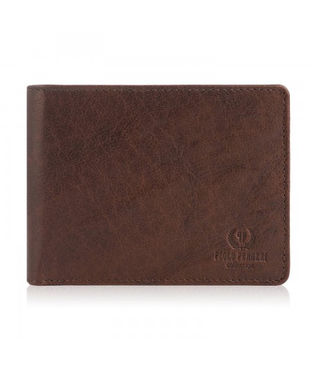 PAOLO PERUZZI Pánska kožená peňaženka s RFID | hnedá