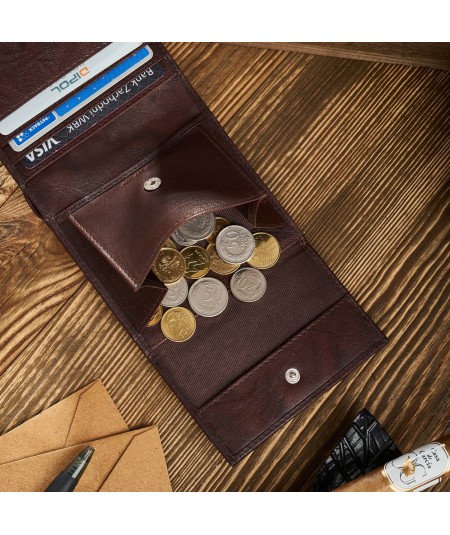 PAOLO PERUZZI Pánska kožená peňaženka | hnedá