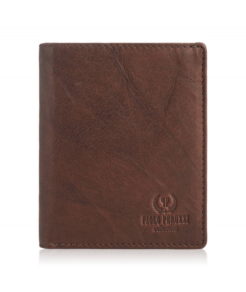 PAOLO PERUZZI Pánska kožená peňaženka s RFID | hnedá