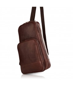 PAOLO PERUZZI Pánsky kožený batoh na jedno rameno IN-51-BR | hnedá