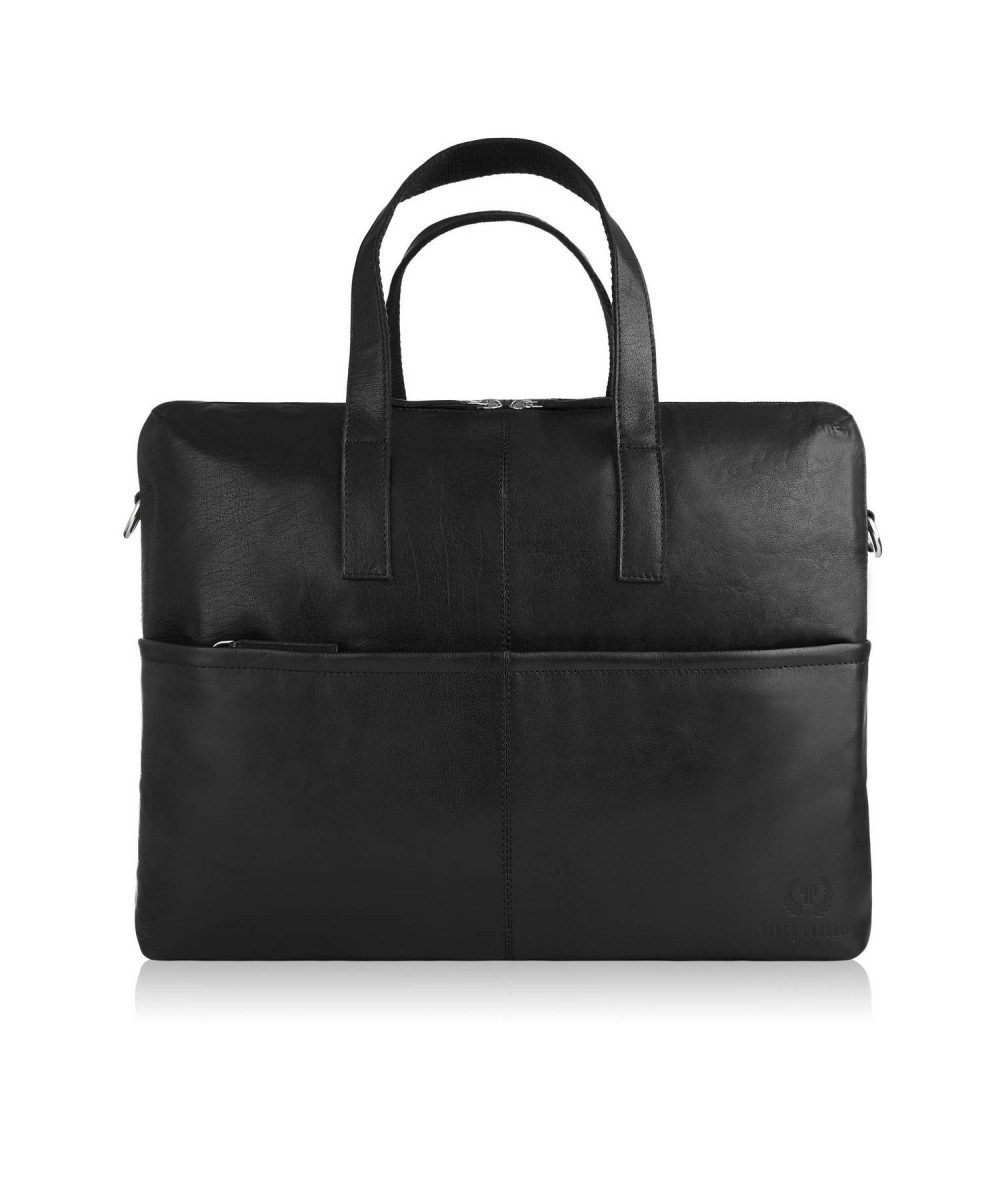PAOLO PERUZZI Pánska kožená taška IN-53-BL | čierna