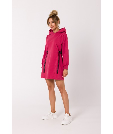 MOE Šaty s kapucňou M730 | ružová