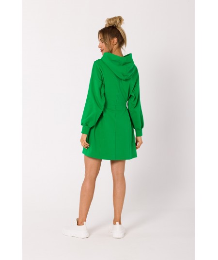 MOE Šaty s kapucňou M730 | zelená