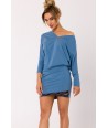 MOE Tunikové šaty M732 | modrá