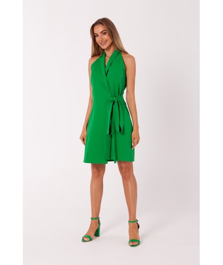 MOE Zavinovacie mini šaty M747 | zelená
