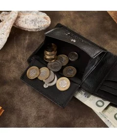 PAOLO PERUZZI Kožená peňaženka s RFID | čierna