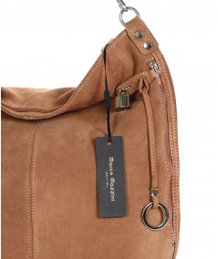 MARCO MAZZINI Kožená kabelka na rameno XL hobo bag | ružová