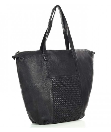MARCO MAZZINI Dámska kožená shopper taška - It bag | čierna