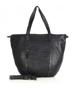 MARCO MAZZINI Dámska kožená shopper taška - It bag | čierna