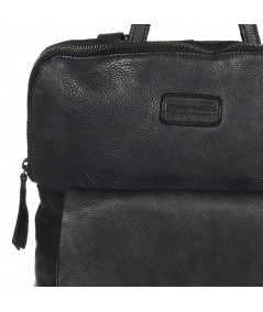 MARCO MAZZINI Batohová taška 2v1 z prírodnej kože | čierna