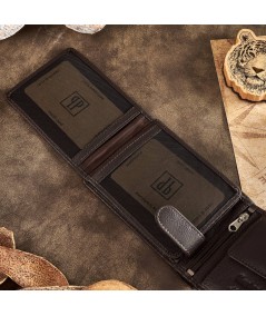 PAOLO PERUZZI Kožená pánska peňaženka RFID T-79-BR | hnedá