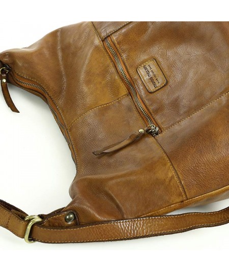 MARCO MAZZINI Kožená kabelka s funkciou batohu | camel