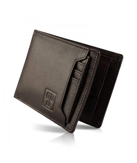 PAOLO PERUZZI Pánska kožená peňaženka T-78-BR | hnedá