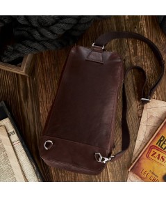 PAOLO PERUZZI Pánsky set kožený batoh a peňaženka ZUP-66-BR | hnedá
