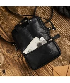 PAOLO PERUZZI Darčeková súprava - kožené puzdro IN-52 a kožená peňaženka IN-32 | čierna