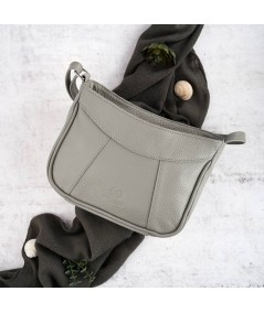 PAOLO PERUZZI Malá dámska kožená kabelka | šedá