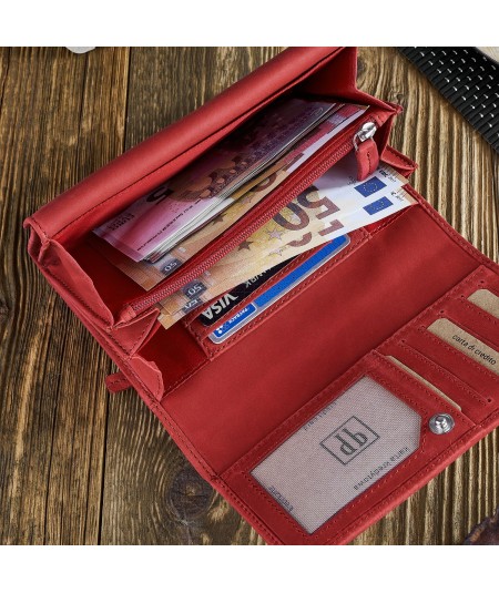 PAOLO PERUZZI Kožená dámska peňaženka IN-57-RD | červená