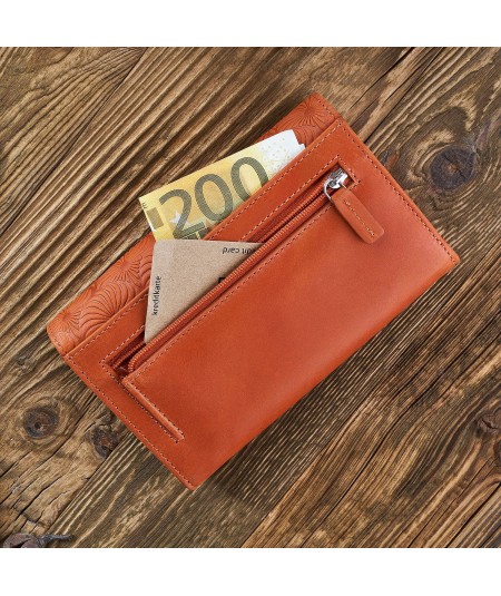 PAOLO PERUZZI Kožená dámska peňaženka IN-57-OR | oranžová