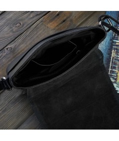 PAOLO PERUZZI Pánska kožená taška na rameno T-59-BL | čierna