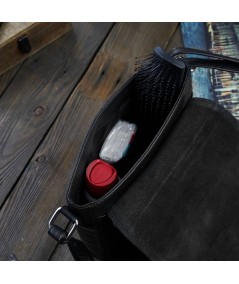PAOLO PERUZZI Pánska kožená taška na rameno T-59-BL | čierna