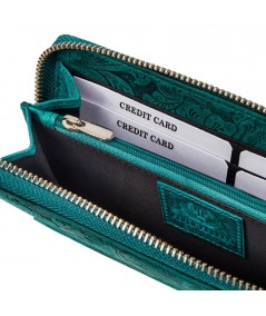 PAOLO PERUZZI Dámska kožená peňaženka s motívom T-08-GR | zelená