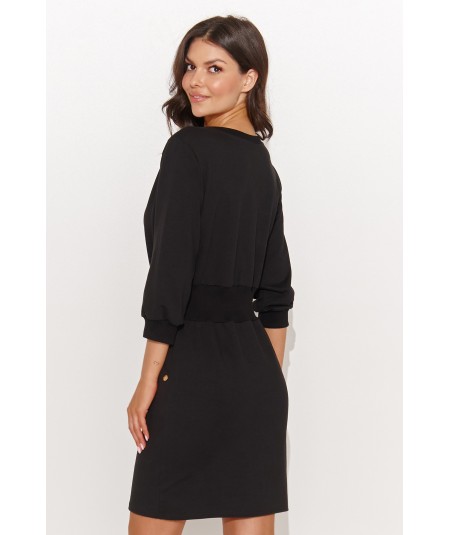 Numinou Mikinové šaty so zvýrazneným pásom NU453 | čierna