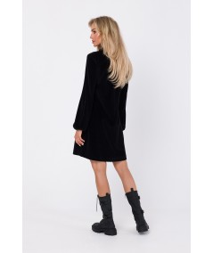 MOE Velúrové šaty M767 | čierna
