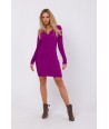 MOE Pletené dámske šaty M773 | fialová