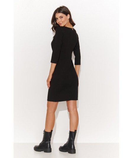 Numinou Klasické mini šaty s 3/4 rukávmi NU451 | čierna