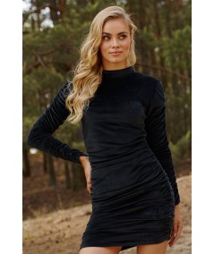 Makadamia Velúrové šaty M807 | čierna