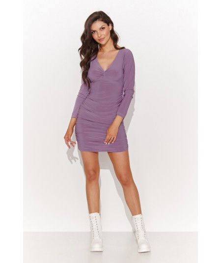 Numinou Priliehavé mini šaty so záhybmi NU459 | fialová