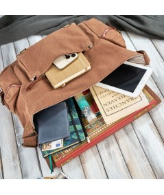 PAOLO PERUZZI Pánsky set batoh + taška na laptop ZUP-93-BR | hnedá