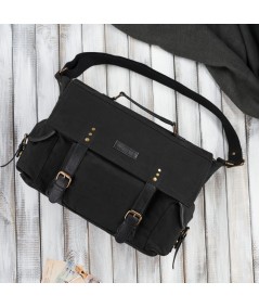 PAOLO PERUZZI Pánsky set batoh + taška na laptop ZUP-93-BL | čierna