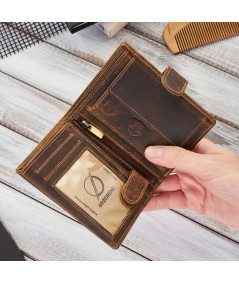 BRØDRENE Pánska kožená peňaženka G-28-HBR | hnedá