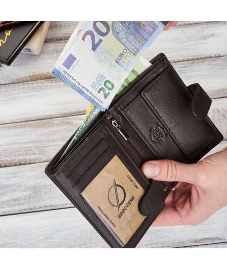 BRØDRENE Pánska kožená peňaženka G-28-BR | hnedá