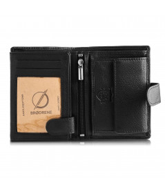 BRØDRENE Pánska kožená peňaženka G-28-BL | čierna