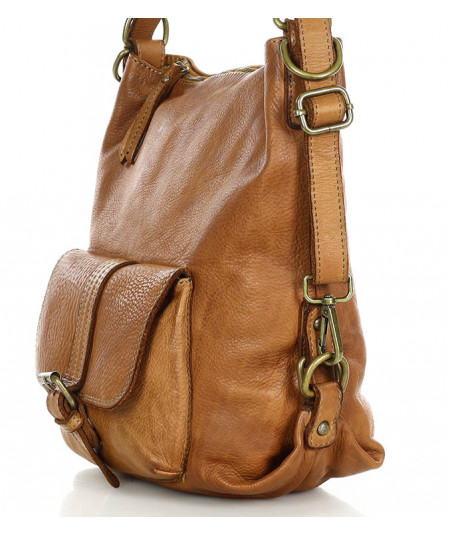 MARCO MAZZINI Dámsky kožený batoh & taška | camel